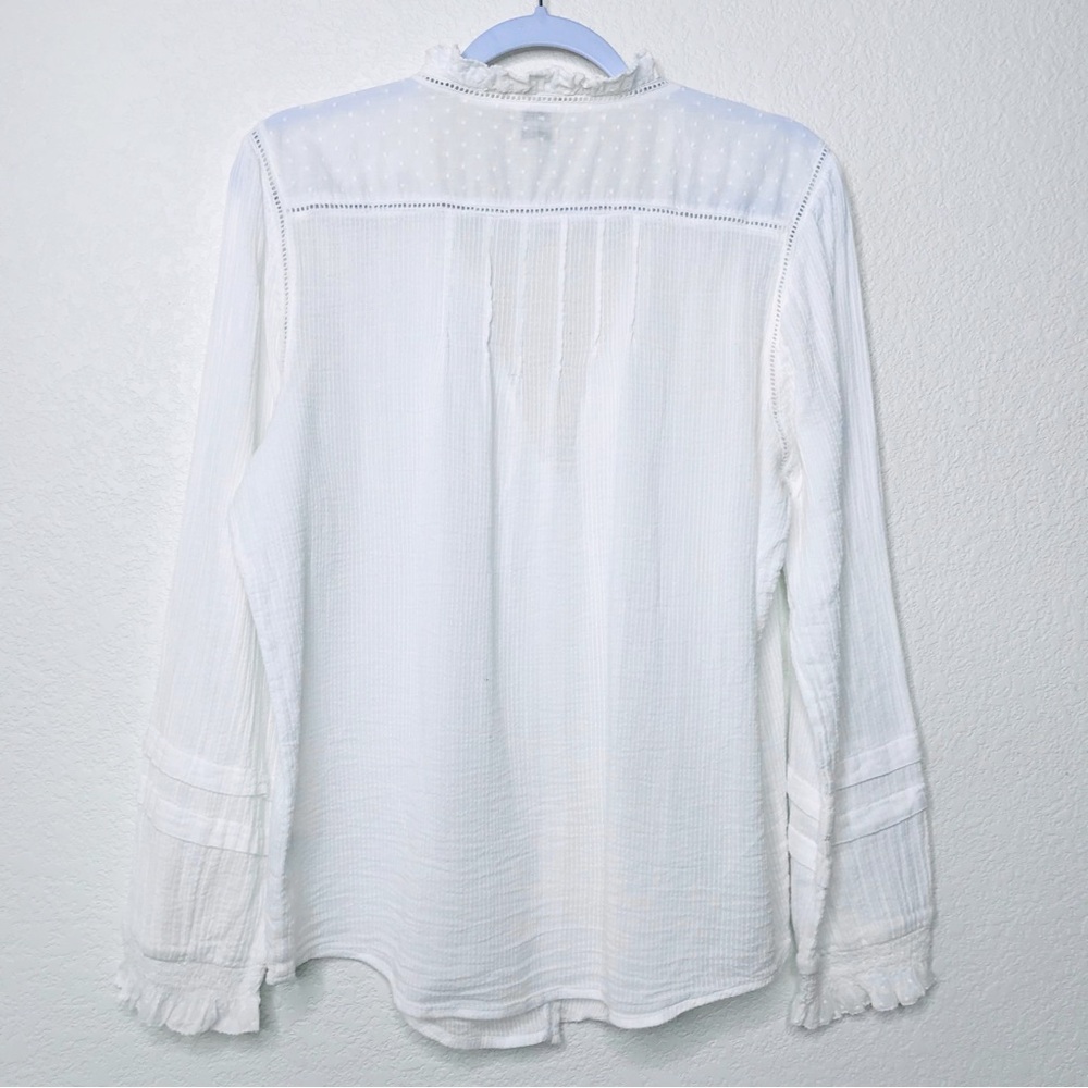 FAHERTY Willa Organic Cotton Blouse White - Picture 11 of 15